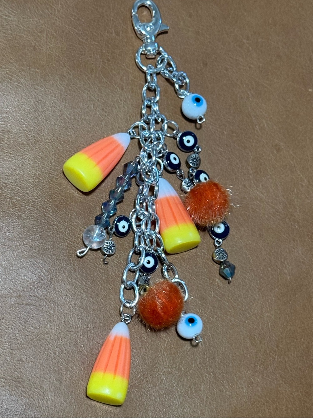 Candy Corn Charm Evil Eye Halloween Purse Charm